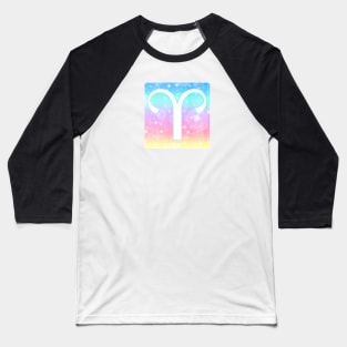 Aries Horoscope Zodiac Unicorn Sparkle Square Monogram Baseball T-Shirt